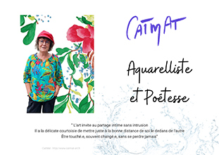Portfolio CatMat Aquarelle et Poesie - lien vers un flipbook a feuilleter