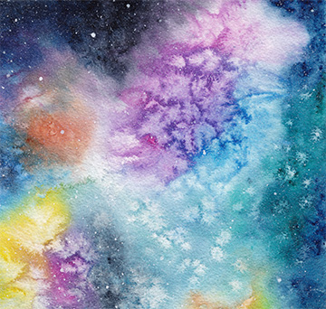 aquarelle galaxie CatMat detail
