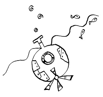 dessin sous marin