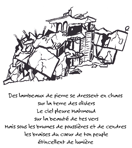 Dessin encre de chine et poeme court de CatMat octobre 2025