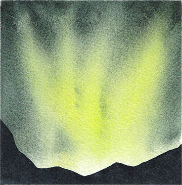 aquarelle aurore boreale